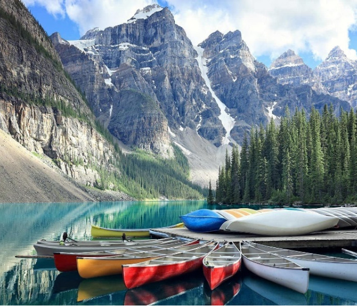 Puzzle - Nova puzzle - Canoe pe lacul Moraine